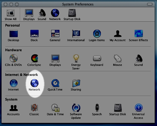 System Preferences, Network