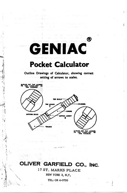 Geniac Instructions Cover